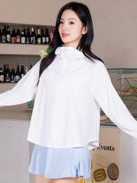 Women's Ice-Feel Sun Protection Cape Hoodie, Loose Fit UV Protection Thin Jacket