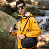 Men's Outdoor Fishing Lure Bag Oxford Cloth Waist Pack Hiking Climbing Travel Lightweight Large Capacity Crossbody Bag