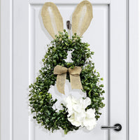 2025 Easter Bunny Wreath Home Decor Wall Hanging with Bow