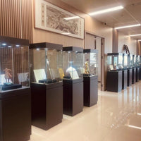 Museum Display Case with Tempered Glass for Collectibles, Jewelry, and Samples