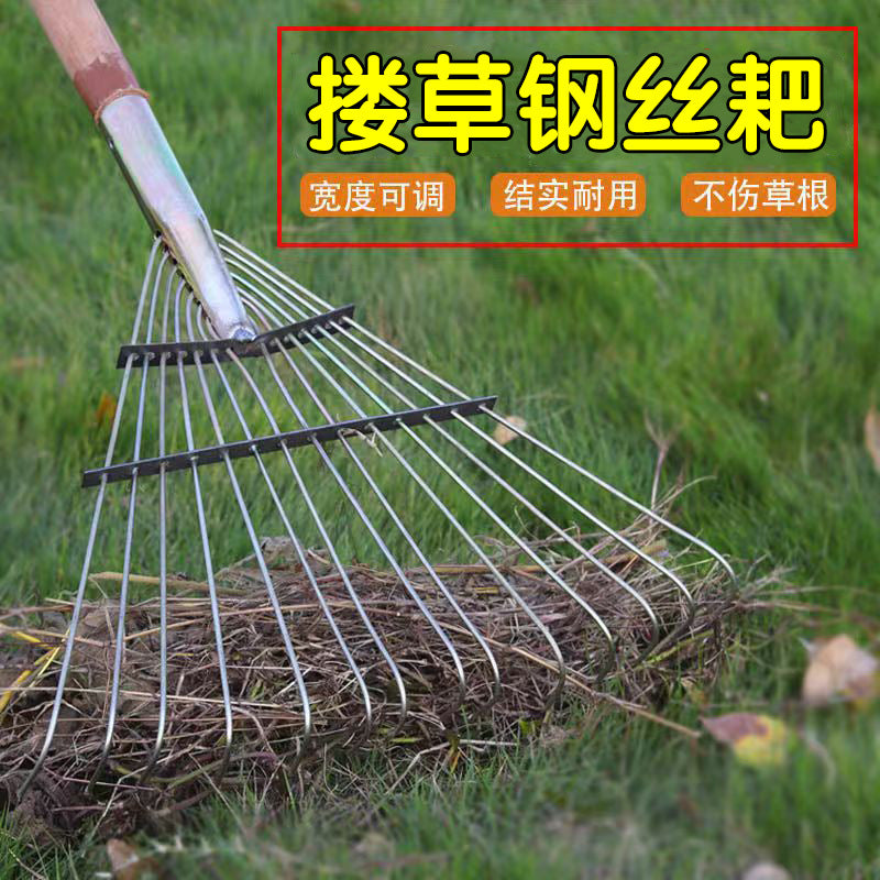 Heavy-Duty Steel Wire Rake for Gardening and Farming