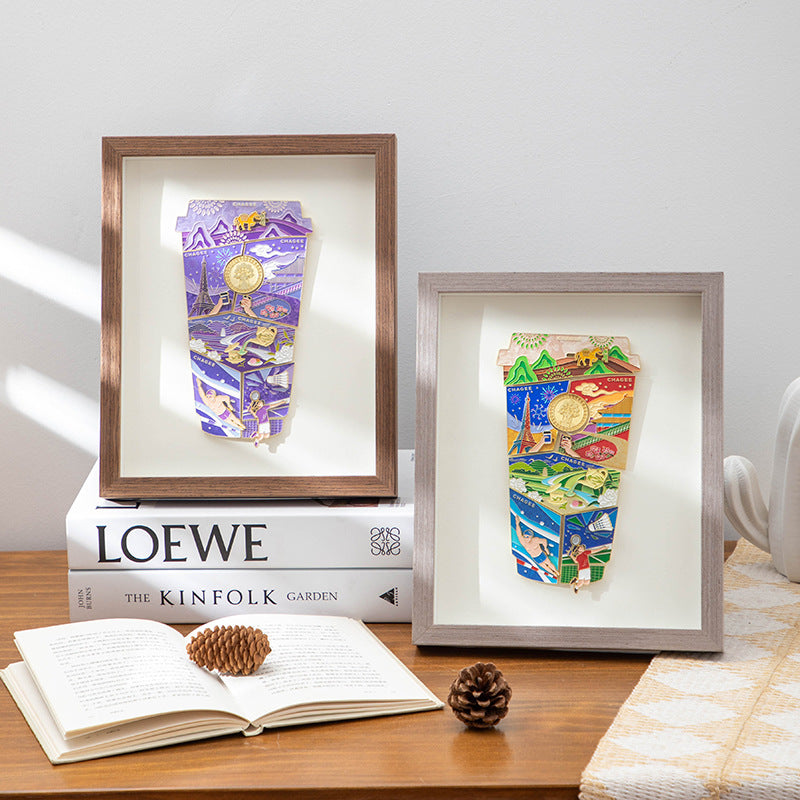 Magnetic Refrigerator Photo Frame Badge Display Board Meter Box Cover Wooden Dustproof Storage Board