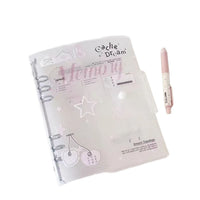 Frosted A5 Loose-Leaf Notebook Cover with Button Closure and Refill Pages