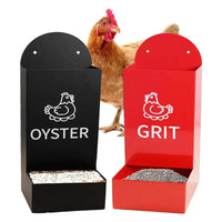 Hanging Metal Poultry Feeder for Chickens, Anti-Scatter & Splash-Proof, for Oyster Shells & Grit
