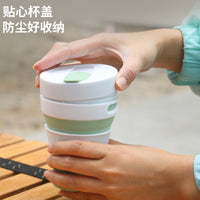 Collapsible Silicone Travel Cup with Lid - Portable and Reusable for Coffee, Water, and Mouthwash