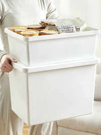 Household Thick Plastic Storage Box with Lid for Books Clothes Sundries