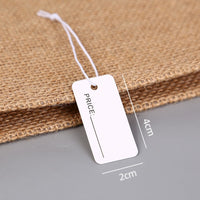 Elastic String Price Tags for Jewelry & Retail, Kraft/White Cardstock, Customizable