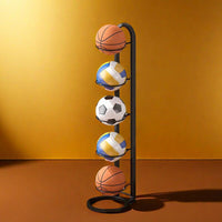 Multi-Layer Round Base Iron Art Basketball Storage Rack