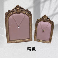 Vintage Resin and Velvet Jewelry Display Stand for Necklace, Earrings and Studs