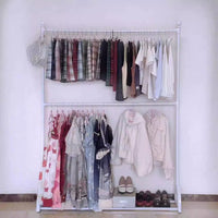 Adjustable Double/Triple Layer Iron Art Garment Rack for Retail Display