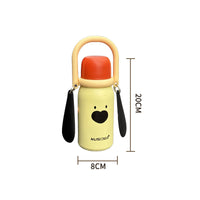 Cute Puppy 316 Stainless Steel Insulated Water Bottle with Handle and Dual-Drink Straw