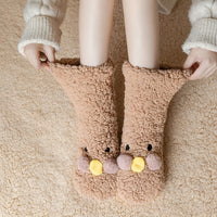 Women's Sherpa Lined Mid-Calf Socks for Winter Warmth and Home Wear