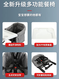 Portable Foldable Baby Dining Chair with Table Attachment for Home and Travel