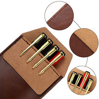 PU Leather Pen Pouch Business Style Multi-Pen Holder for Pens and Stationery