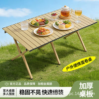 Portable Aluminum Alloy Roll-Up Camping Table for Outdoor Picnics and BBQ
