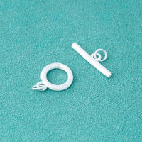 S925 Sterling Silver Brushed Matte Toggle Clasp for DIY Jewelry Making