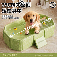 Foldable Pet Bath Tub with Stand, Large Capacity Dog Washing Basin, Easy Setup