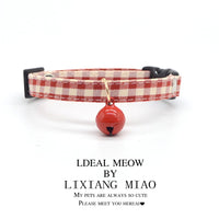 Pet Collar with Bell, Lightweight Fabric, Adjustable for Cats and Small Dogs