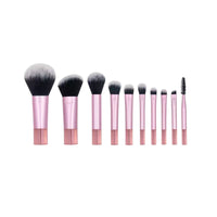 10-Piece Crystal Handle Makeup Brush Set for Travel - Powder, Contour, Blush, Eyeshadow