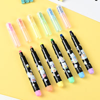 Star-Shaped Highlighter Pen Set for Students - Quick Dry, Large Capacity, 6 Colors