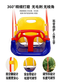 3-in-1 Kids Outdoor Indoor Swing Seat with Detachable Guard for Babies and Toddlers