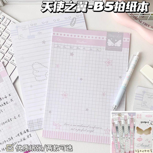Angel Wing B5 Tear-Off Notepad for Students, Non-Adhesive Memo Pad