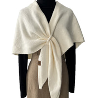 Women's Winter Wool Blend Cross Knit Shawl Scarf Warm Poncho