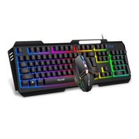 Milang T808 Wired Gaming Keyboard and Mouse Combo with Metal Panel and Suspended Keycaps