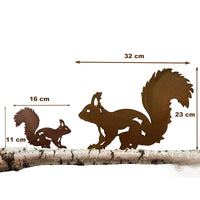 Rusty Squirrel Silhouette Garden Stake Metal Animal Yard Art Decoration