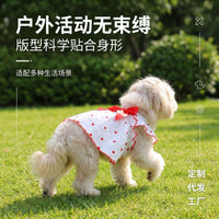 Pet Cat Dog Dress with Heart Bowknot for Small Breeds, Thin Spring/Summer Anti-Shedding Puppy Clothes