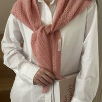 Cashmere Blend Knit Triangle Scarf Shawl for Autumn/Winter