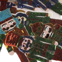 Sequin Nutcracker Soldier Embroidered Iron-On Patch for Clothing and Bags
