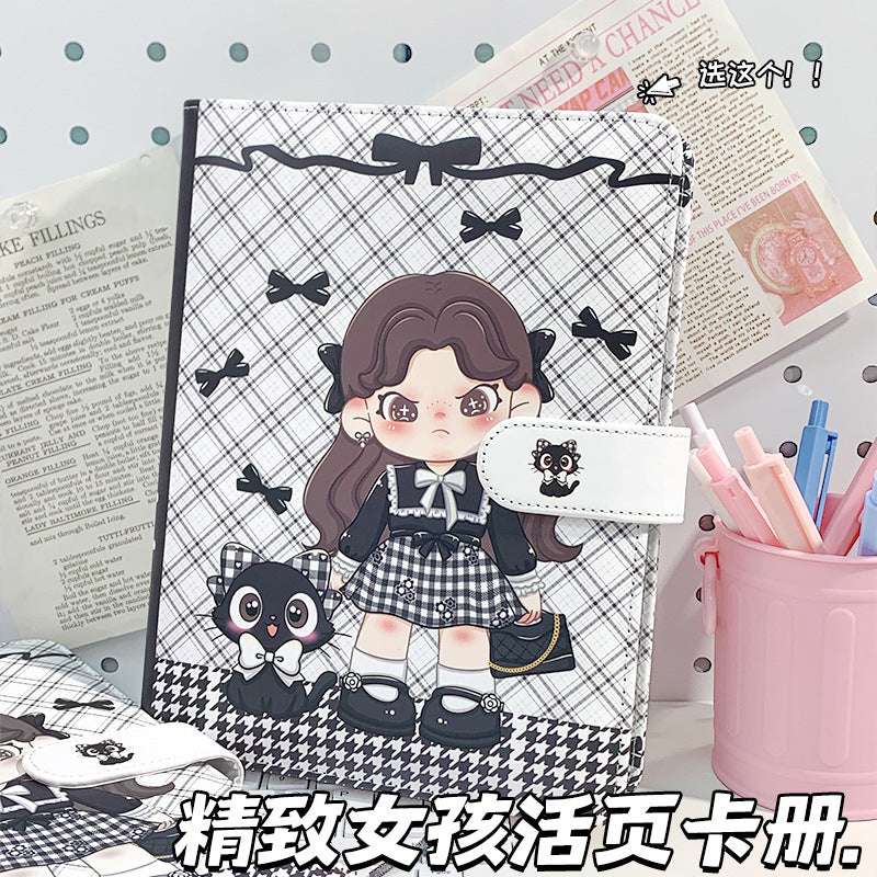 A5 Cartoon Loose-Leaf Notebook for Students, High-Value Design Planner with Grid Pattern