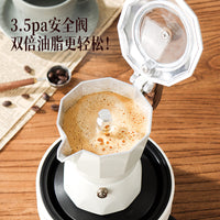 Moka Pot Coffee Maker Set with Electric Ceramic Stove for Home and Outdoor Use