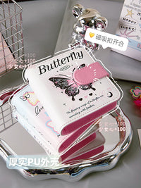 PU Leather Card Holder Album with Magnetic Closure for Small Cards, Dustproof, Cute Cartoon Design