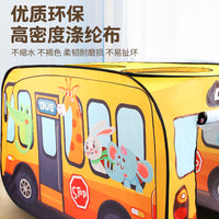 Kids Pop-Up Play Tent - Indoor/Outdoor Cartoon Bus Interactive Game House