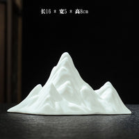 Zen White Ceramic Mountain Micro Landscape Ornament for Aquarium and Home Decor