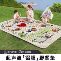 Portable Waterproof Picnic Blanket for Outdoor Camping Beach and Lawn, Thickened Moisture-proof Mat for Tent Floor