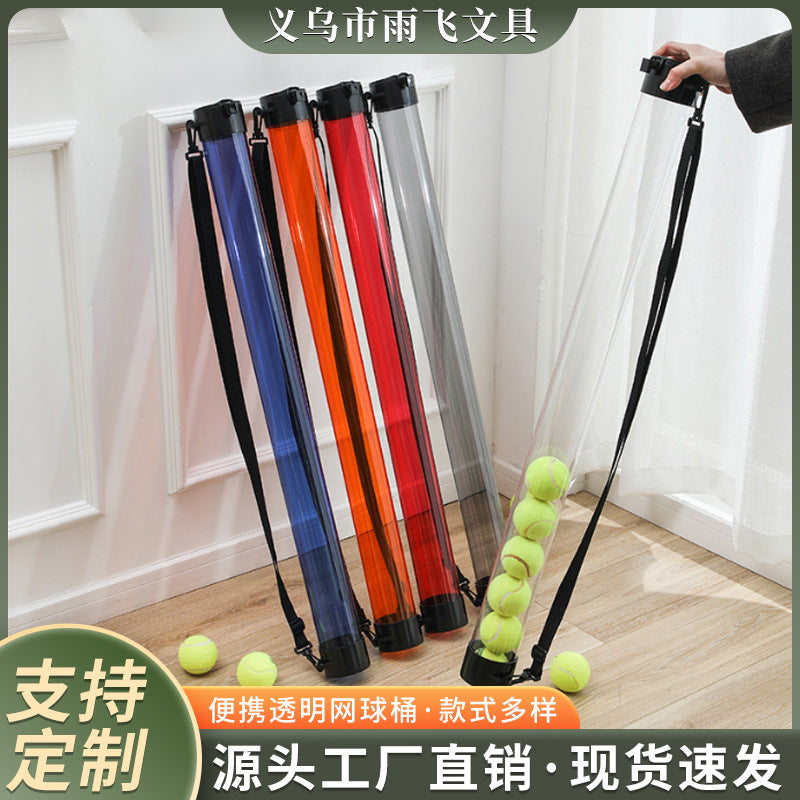 Portable Tennis Ball Collector Tube with Extended Handle
