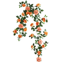Artificial Rose Vine Garland for Indoor and Outdoor Decoration, Pipe Concealment, Wall Decor