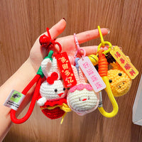 Hand-Knitted Cartoon Animal Doll Keychain Pendant for Bags and Gifts