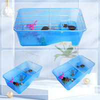 Turtle Tank with Lid, Square Plastic Pet Habitat for Turtles, Goldfish, Hamsters