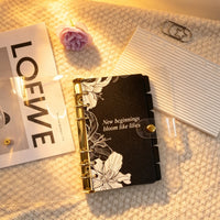 A6 Lily Glitter 6-Tab Planner Dividers Set for Loose Leaf Notebooks