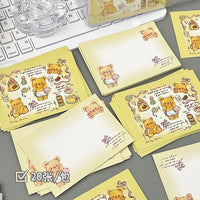 Cute Butter Bear Message Cards - 20-Pack Mini Postcards for Birthdays & Festivals