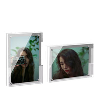 Acrylic Magnetic Photo Frame Double-Sided Transparent Display Stand for Pictures and Art