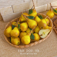 Miniature Clay Orange and Pear Fruit Models for Dollhouse Scenes
