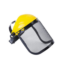 Head-Mounted Steel Mesh Face Shield for Lawn Mower Protection, Anti-Impact Safety Visor for Gardening