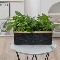Artificial Plant Arrangement with Planter Box for Indoor and Outdoor Decor