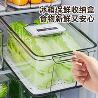 Extra Large Food Grade Refrigerator Storage Containers with Drain Plate for Fruits, Vegetables, Eggs