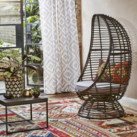 Outdoor Rattan Swing Chair Bird's Nest Hanging Basket for Balcony Garden Patio